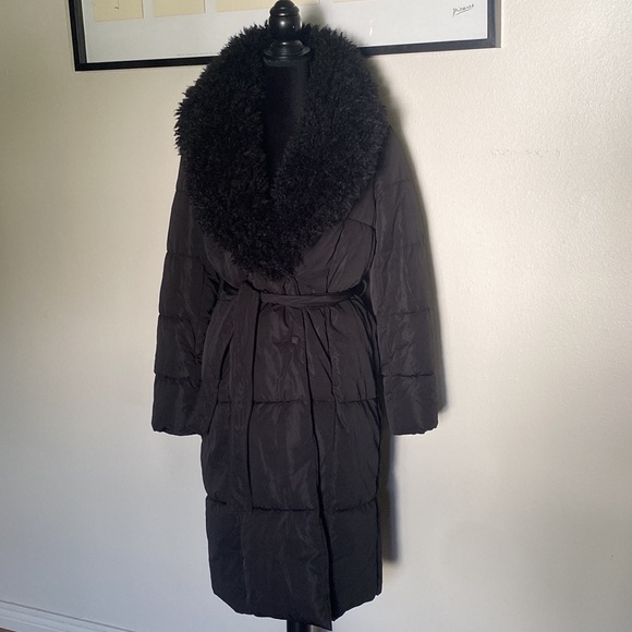 Women's Vero Moda Cozy Long Quilted Jacket removable fur - Picture 5 of 11